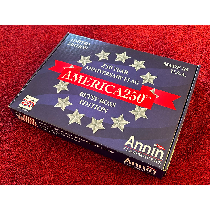 BETSY ROSS AMERICA 250 LIMITED EDITION EMBROIDERED/SEWN 3X5' NYLON OUTDOOR FLAG