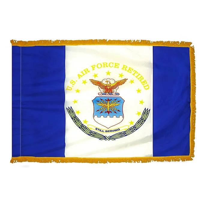 US AIR FORCE RETIRED 3X4' NYLON INDOOR FLAG - FRINGE