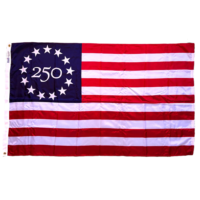BETSY ROSS AMERICA 250 PRINTED 3X5' NYLON OUTDOOR FLAG
