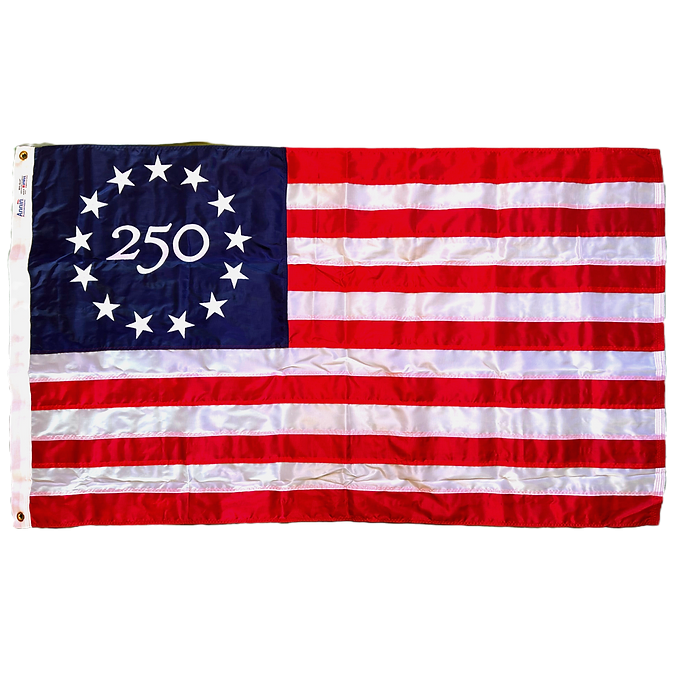 BETSY ROSS AMERICA 250 LIMITED EDITION EMBROIDERED/SEWN 3X5' NYLON OUTDOOR FLAG