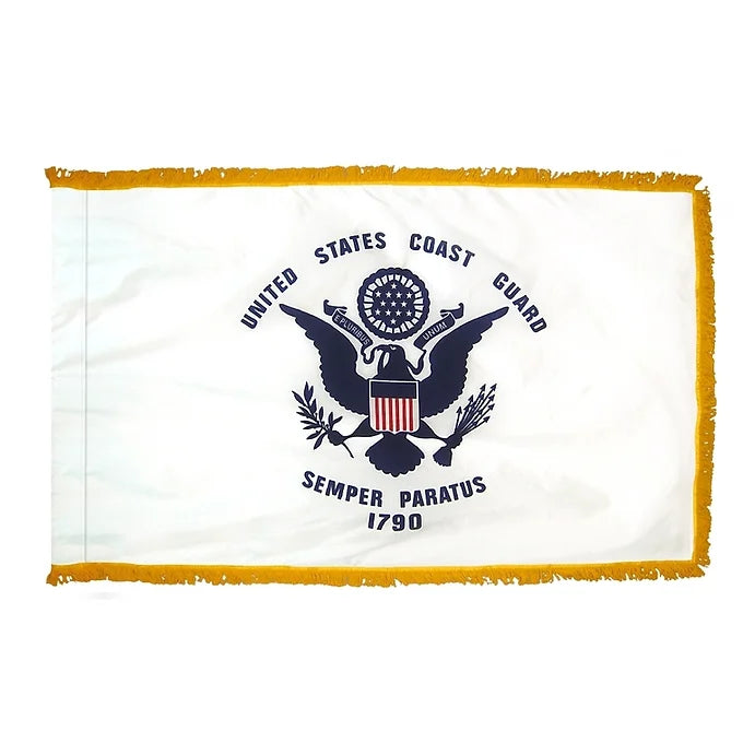 US COAST GUARD 3X5' NYLON INDOOR FLAG - FRINGE