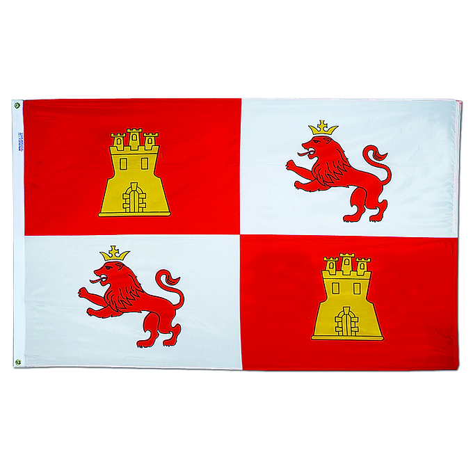 LIONS AND CASTLES - ROYAL SPAIN 3X5' NYLON OUTDOOR FLAG
