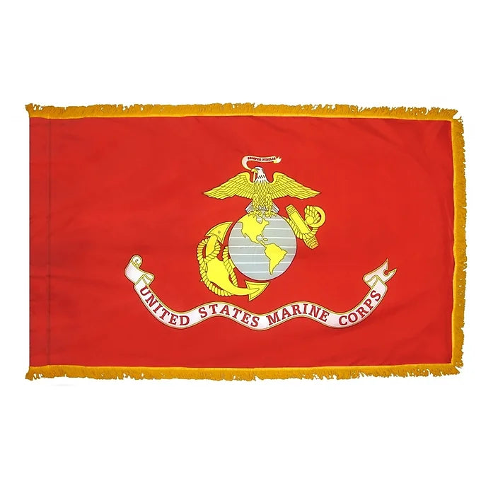 US MARINE CORPS 3X5' NYLON INDOOR FLAG - FRINGE