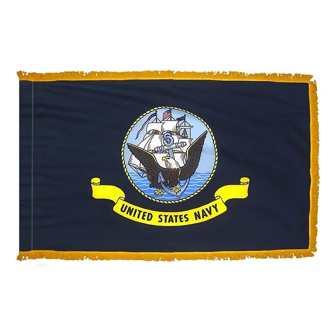 US NAVY 3X5' NYLON INDOOR FLAG - FRINGE
