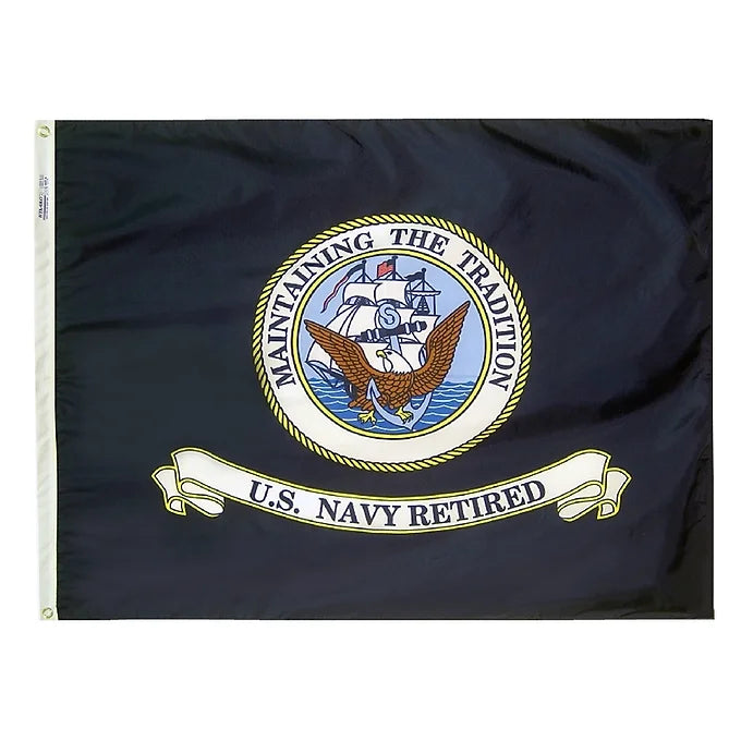 US NAVY RETIRED 3X4' NYLON OUTDOOR FLAG