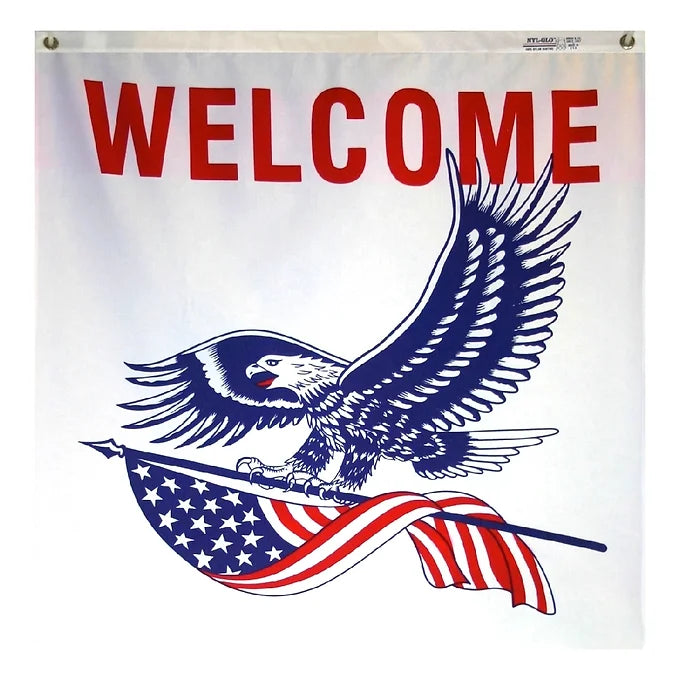 WELCOME EAGLE 3X3' COTTON OUTDOOR FLAG