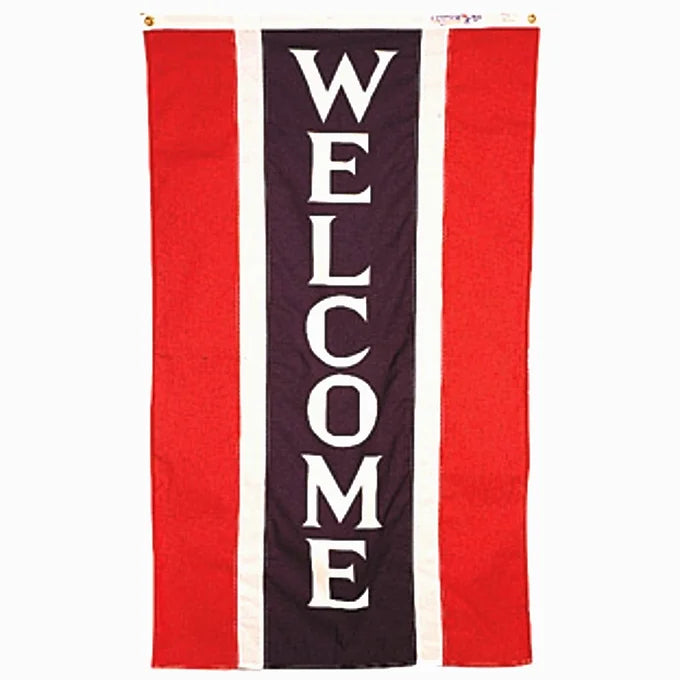 WELCOME VERTICAL 3X5' COTTON OUTDOOR FLAG